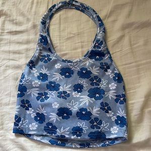 Flower backless tank top